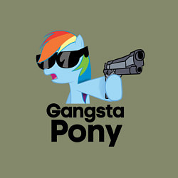 Свитшот хлопковый мужской Gangsta pony, цвет: авокадо — фото 2