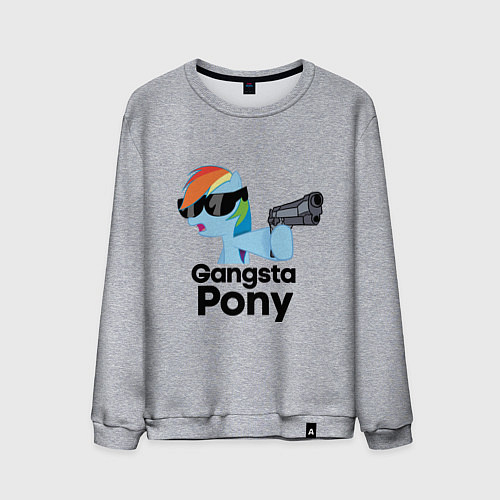 Мужской свитшот Gangsta pony / Меланж – фото 1