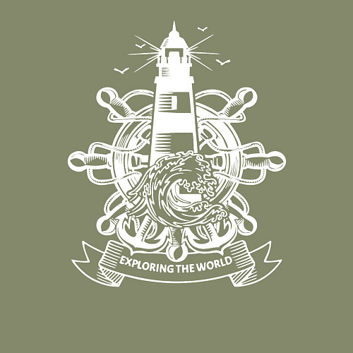 Мужской свитшот Маяк Открывая мир / Авокадо – фото 3