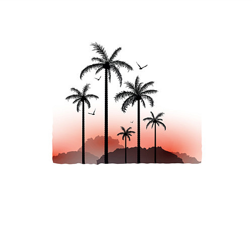 Мужской свитшот Palm tree / Белый – фото 3