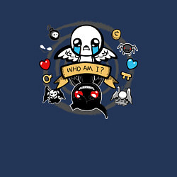Свитшот хлопковый мужской THE BINDING OF ISAAC WHO AM I, цвет: тёмно-синий — фото 2