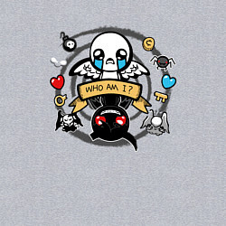 Свитшот хлопковый мужской THE BINDING OF ISAAC WHO AM I, цвет: меланж — фото 2
