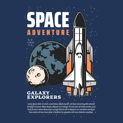 Мужской свитшот Space Adventure / Тёмно-синий – фото 3
