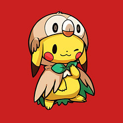 Свитшот хлопковый мужской Пикачу - совенок, цвет: красный — фото 2