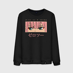 Свитшот хлопковый мужской Darling in the Franxx 02 глаза, цвет: черный