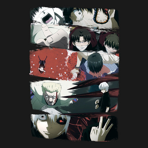 Мужской свитшот Превращение Канеки / Черный – фото 3