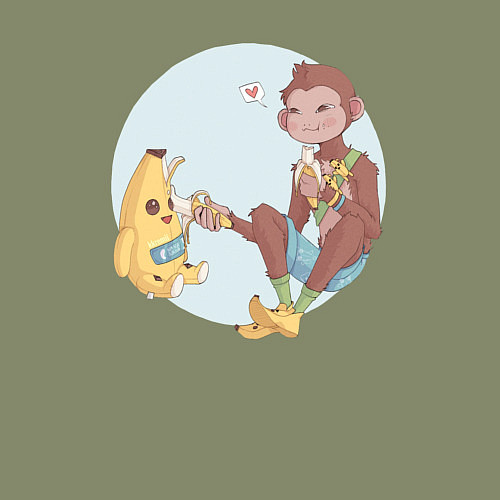 Мужской свитшот Манки и Банан / Авокадо – фото 3