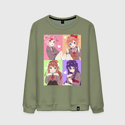 Мужской свитшот Girls Doki Doki коллаж