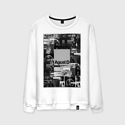 Свитшот хлопковый мужской Agust D, цвет: белый