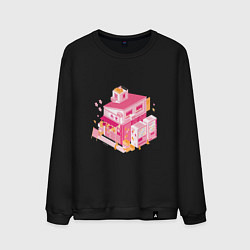 Свитшот хлопковый мужской Кавай, цвет: черный