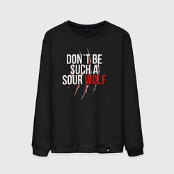 Свитшот хлопковый мужской Dont be such a sour wolf, цвет: черный