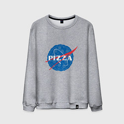 Свитшот хлопковый мужской NASA Pizza, цвет: меланж