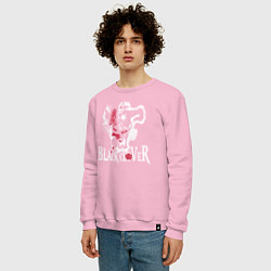 Свитшот хлопковый мужской Черные быки белое лого, цвет: светло-розовый — фото 2