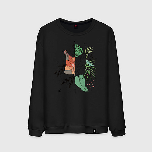 Мужской свитшот Geometry Fox / Черный – фото 1