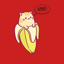 Свитшот хлопковый мужской Кот в банане, цвет: красный — фото 2