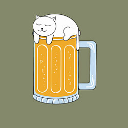 Свитшот хлопковый мужской Beer Cat, цвет: авокадо — фото 2