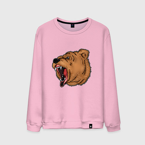 Мужской свитшот Медведь / Светло-розовый – фото 1