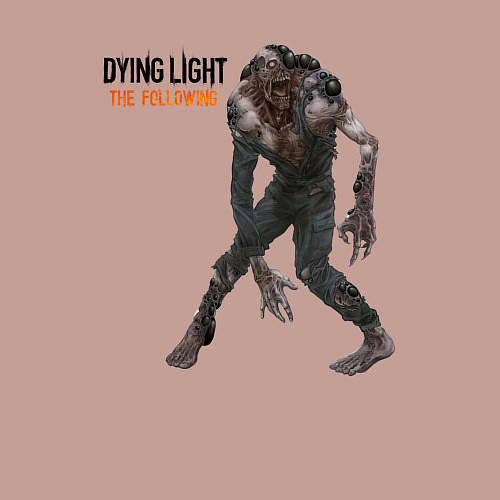 Мужской свитшот Dying light Зомби / Пыльно-розовый – фото 3