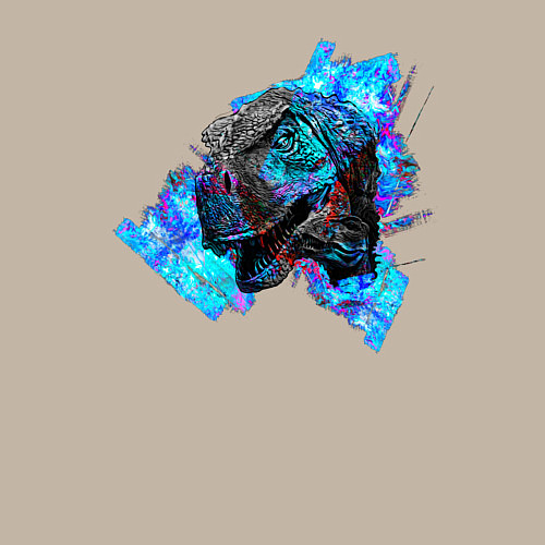 Мужской свитшот Пасть динозавра / Миндальный – фото 3