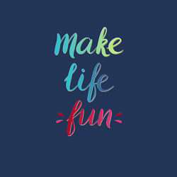 Свитшот хлопковый мужской Make life fun, цвет: тёмно-синий — фото 2