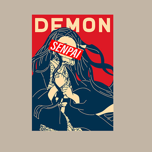 Мужской свитшот SENPAI NEZUKO DEMON SLAYER / Миндальный – фото 3