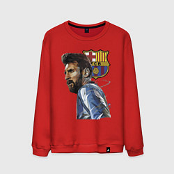 Свитшот хлопковый мужской Lionel Messi Barcelona Argentina Striker, цвет: красный