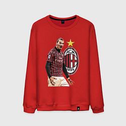 Свитшот хлопковый мужской Zlatan Ibrahimovic Milan Italy, цвет: красный