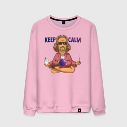 Свитшот хлопковый мужской Keep Calm, цвет: светло-розовый