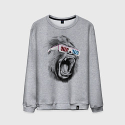 Свитшот хлопковый мужской Дикая горилла, цвет: меланж