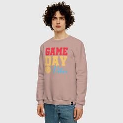 Свитшот хлопковый мужской Game Day Vibes, цвет: пыльно-розовый — фото 2