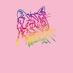 Свитшот хлопковый мужской Rainbow Cat, цвет: светло-розовый — фото 2