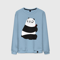 Свитшот хлопковый мужской Возмущенная панда, цвет: мягкое небо