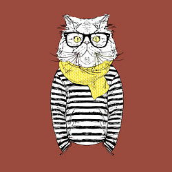 Свитшот хлопковый мужской Hipster Cat, цвет: кирпичный — фото 2