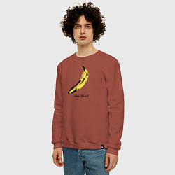 Свитшот хлопковый мужской Банан, Энди Уорхол, цвет: кирпичный — фото 2