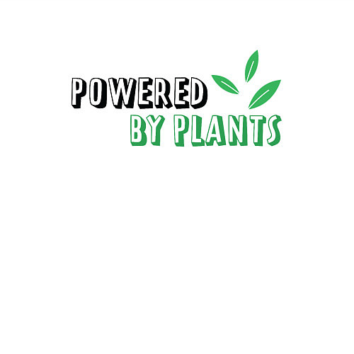 Мужской свитшот Powered By Plants / Белый – фото 3