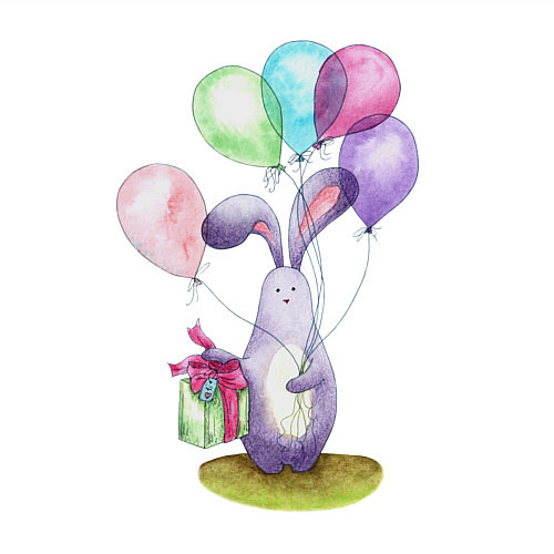 Мужской свитшот Зай с шариками / Белый – фото 3