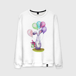 Свитшот хлопковый мужской Зай с шариками, цвет: белый