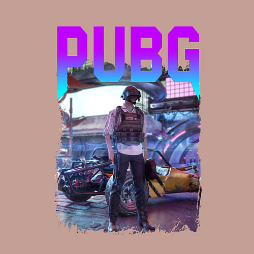 Мужской свитшот PUBG NEON ПУБГ НЕОН Z / Пыльно-розовый – фото 3