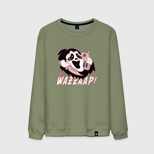 Мужской свитшот Очень страшное кино - Wazzaap Крик / Авокадо – фото 1