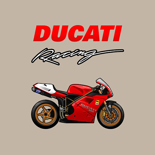 Мужской свитшот DUCATI ДУКАТИ MOTOSPORT / Миндальный – фото 3