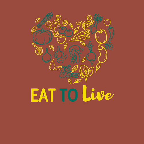 Мужской свитшот Eat To Live / Кирпичный – фото 3