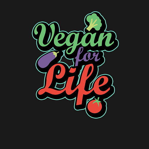 Мужской свитшот Vegan For Life / Черный – фото 3