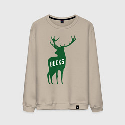 Свитшот хлопковый мужской NBA - Bucks, цвет: миндальный
