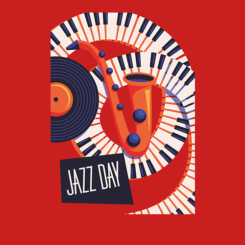 Мужской свитшот Джаз / Красный – фото 3