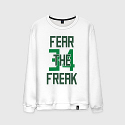 Свитшот хлопковый мужской Fear The Freak 34, цвет: белый