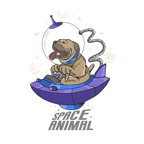 Мужской свитшот Space Animal / Белый – фото 3