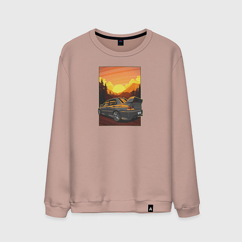 Мужской свитшот Mitsubishi lancer VIII / Пыльно-розовый – фото 1
