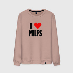 Свитшот хлопковый мужской Milf hunter, цвет: пыльно-розовый