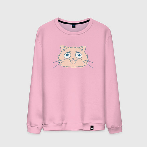 Мужской свитшот Cute Cat / Светло-розовый – фото 1