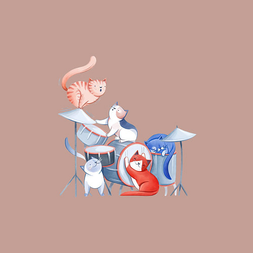 Мужской свитшот Кошачья группа / Пыльно-розовый – фото 3